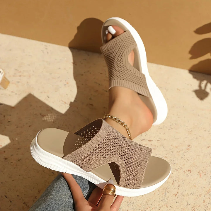 Elsie | Classic Open Toe Platform Slip-On Sandals