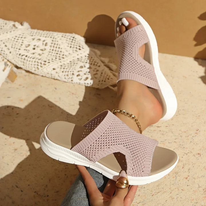 Elsie | Classic Open Toe Platform Slip-On Sandals