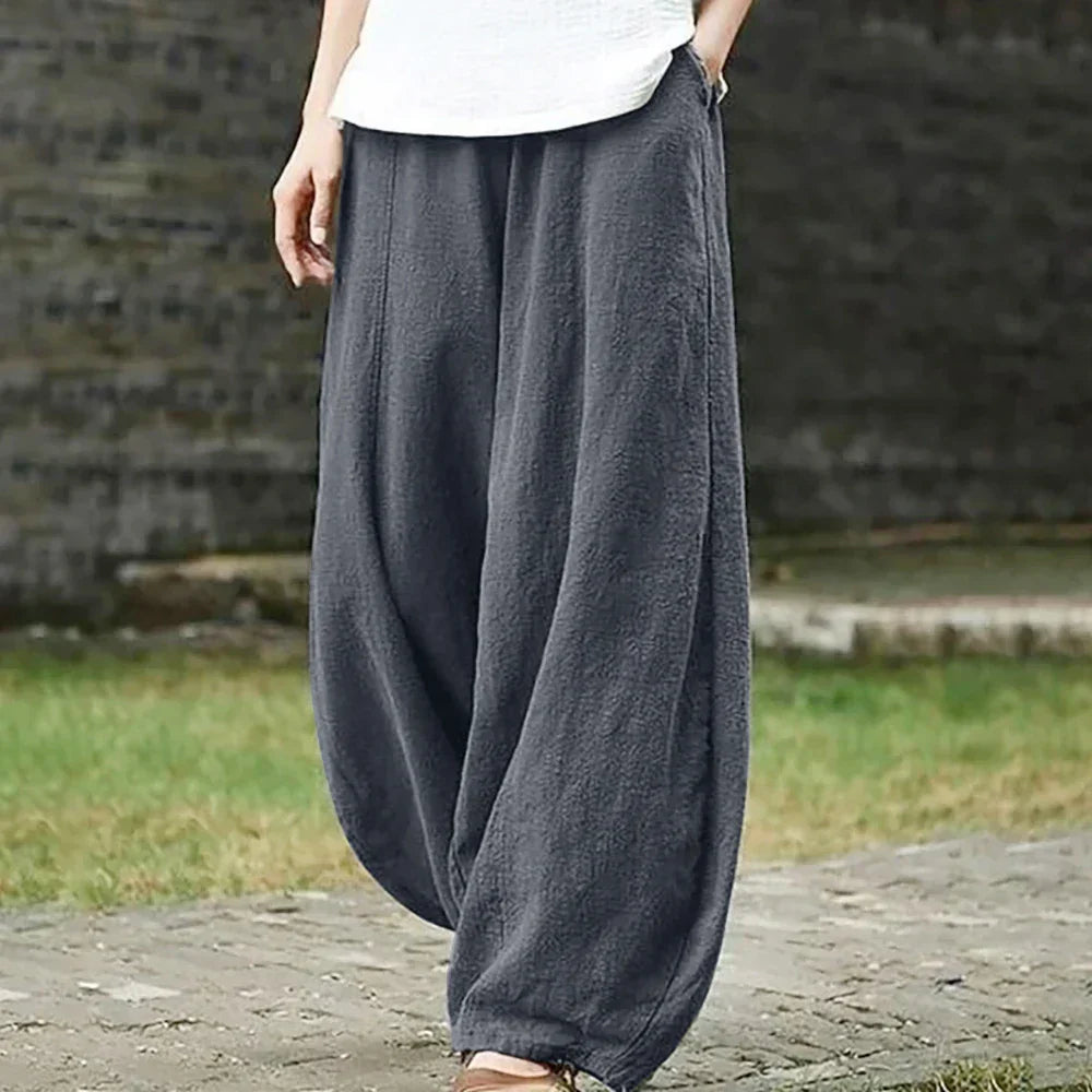 Elsie | Graceful Wide Leg Harem Linen Pants