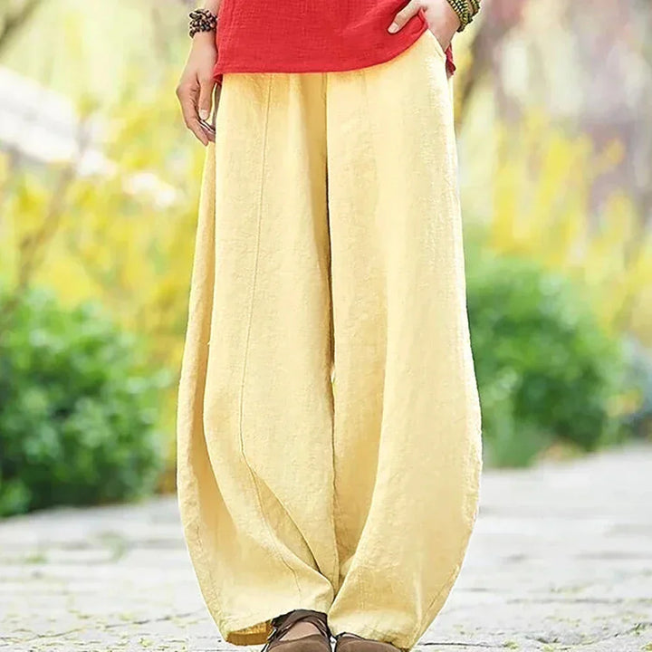 Elsie | Graceful Wide Leg Harem Linen Pants
