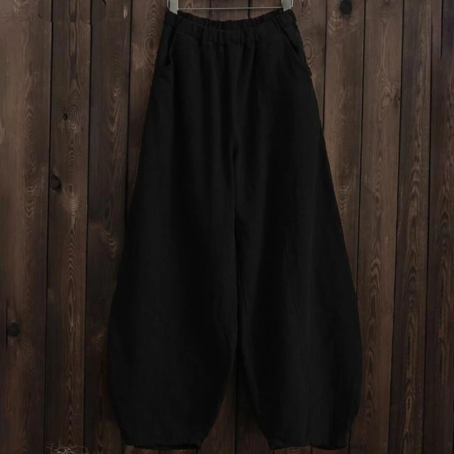 Elsie | Graceful Wide Leg Harem Linen Pants