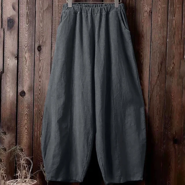 Elsie | Graceful Wide Leg Harem Linen Pants