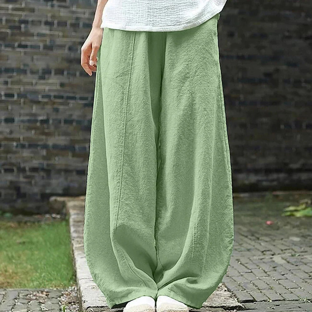 Elsie | Graceful Wide Leg Harem Linen Pants