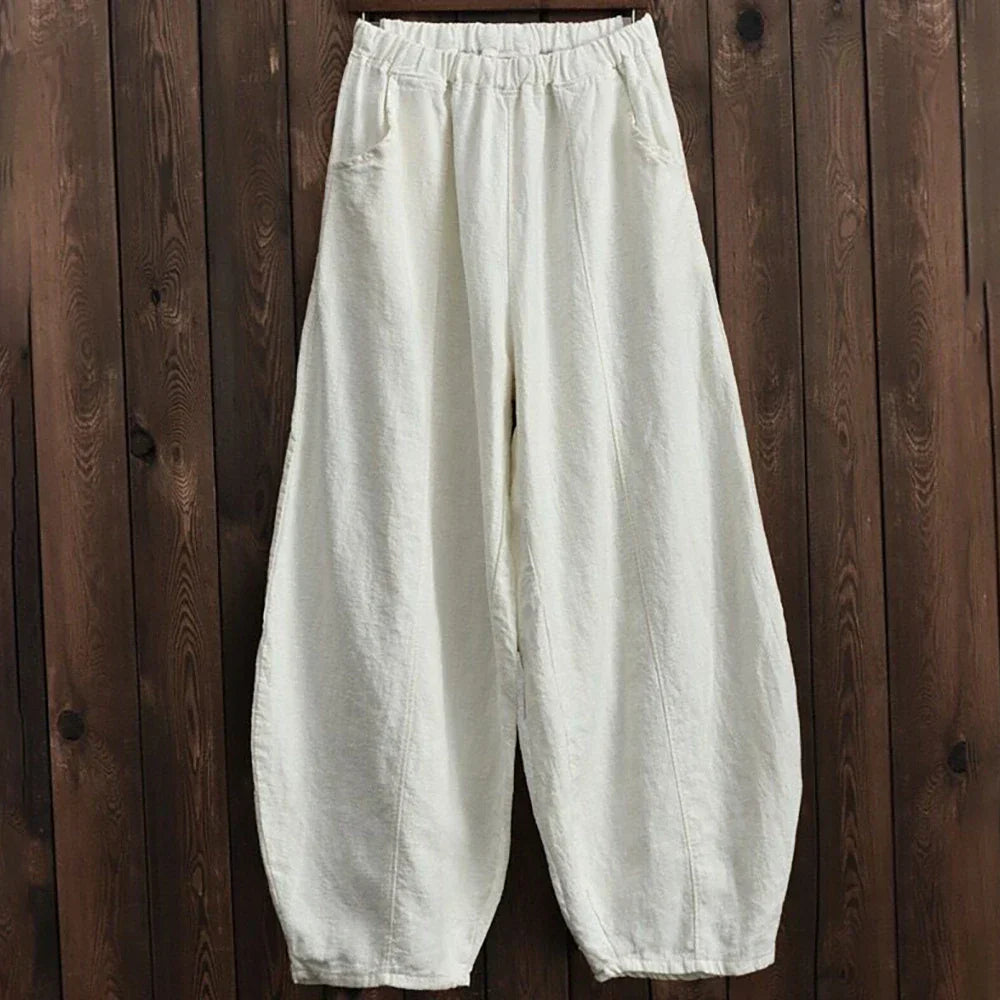 Elsie | Graceful Wide Leg Harem Linen Pants