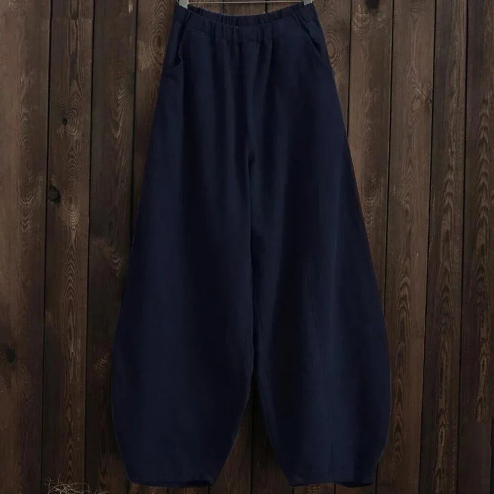 Elsie | Graceful Wide Leg Harem Linen Pants