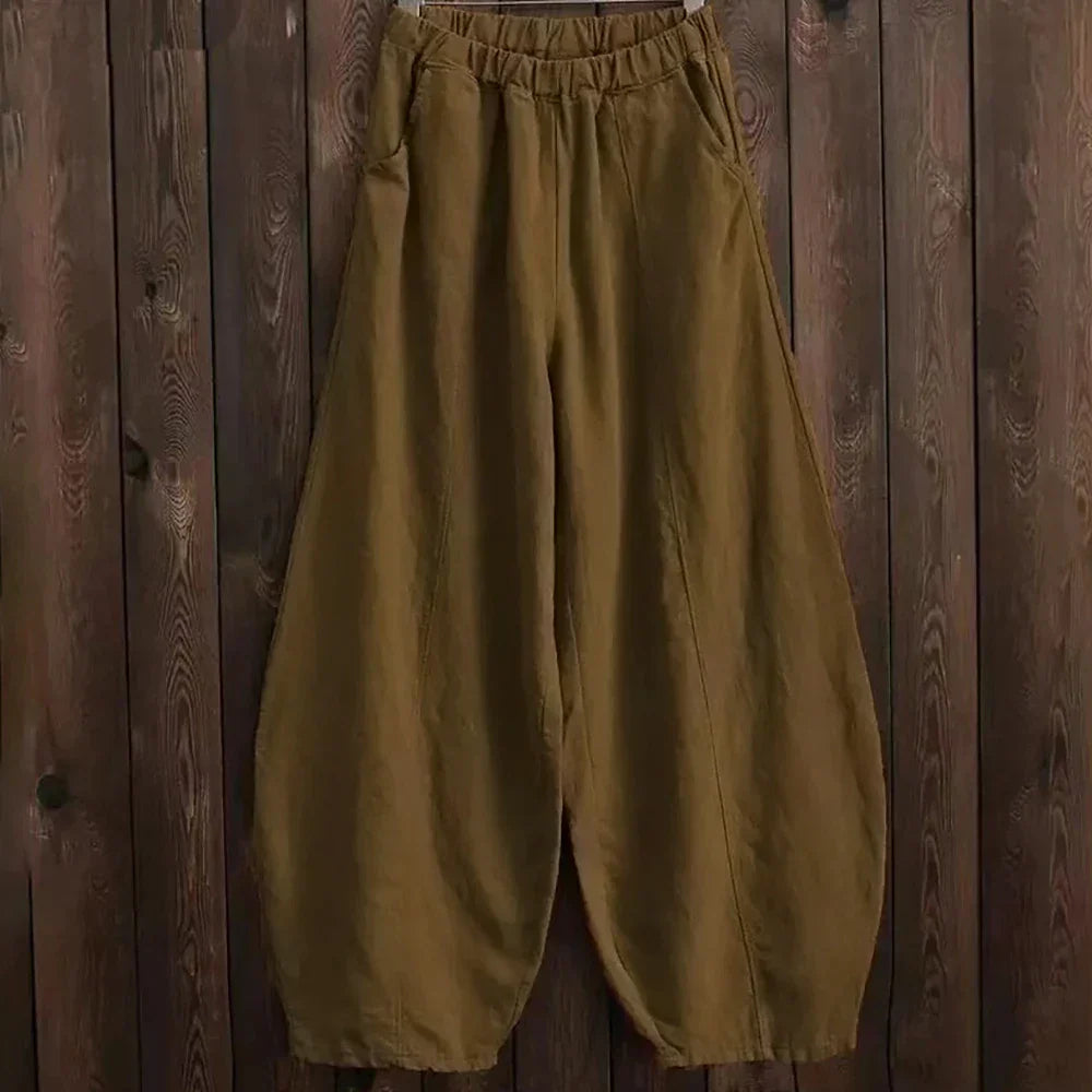 Elsie | Graceful Wide Leg Harem Linen Pants