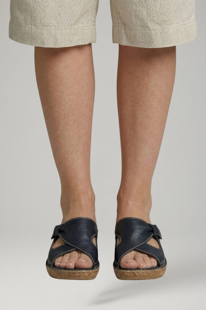 Elsie | Open Toe Slip On Flat Sandals
