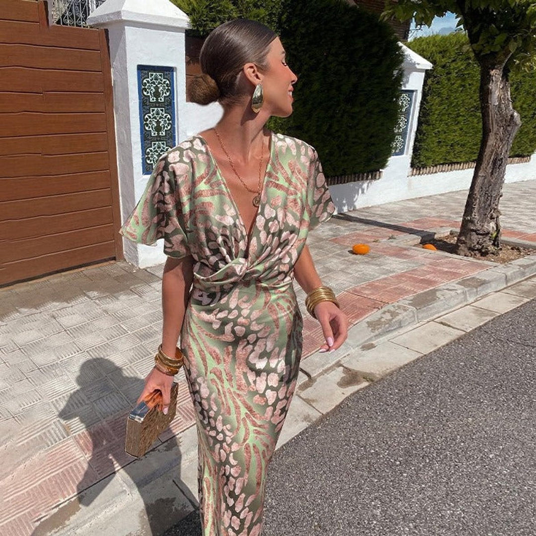 Elsie | Relaxed Twist-Front Races Dress Floral Maxi