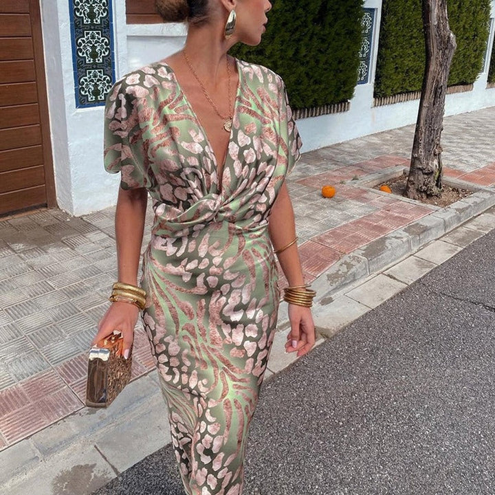 Elsie | Relaxed Twist-Front Races Dress Floral Maxi