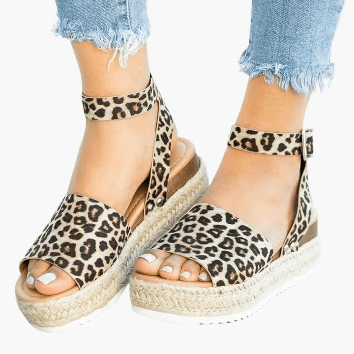 Elsie | Sophisticated Leopard Print Espadrille Wedges