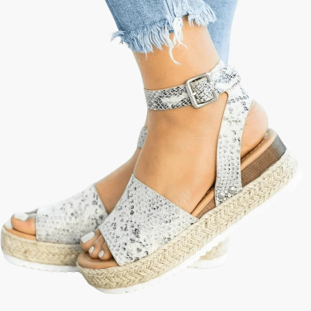 Elsie | Sophisticated Leopard Print Espadrille Wedges