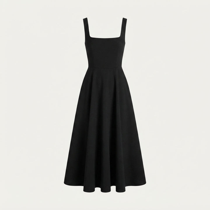 Emilia | Effortless Square Neck Races Dresses Midi Fit-and-Flare