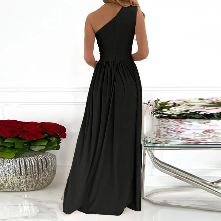 Emilia | Elegant One Shoulder Split Cocktail Maxi Dress