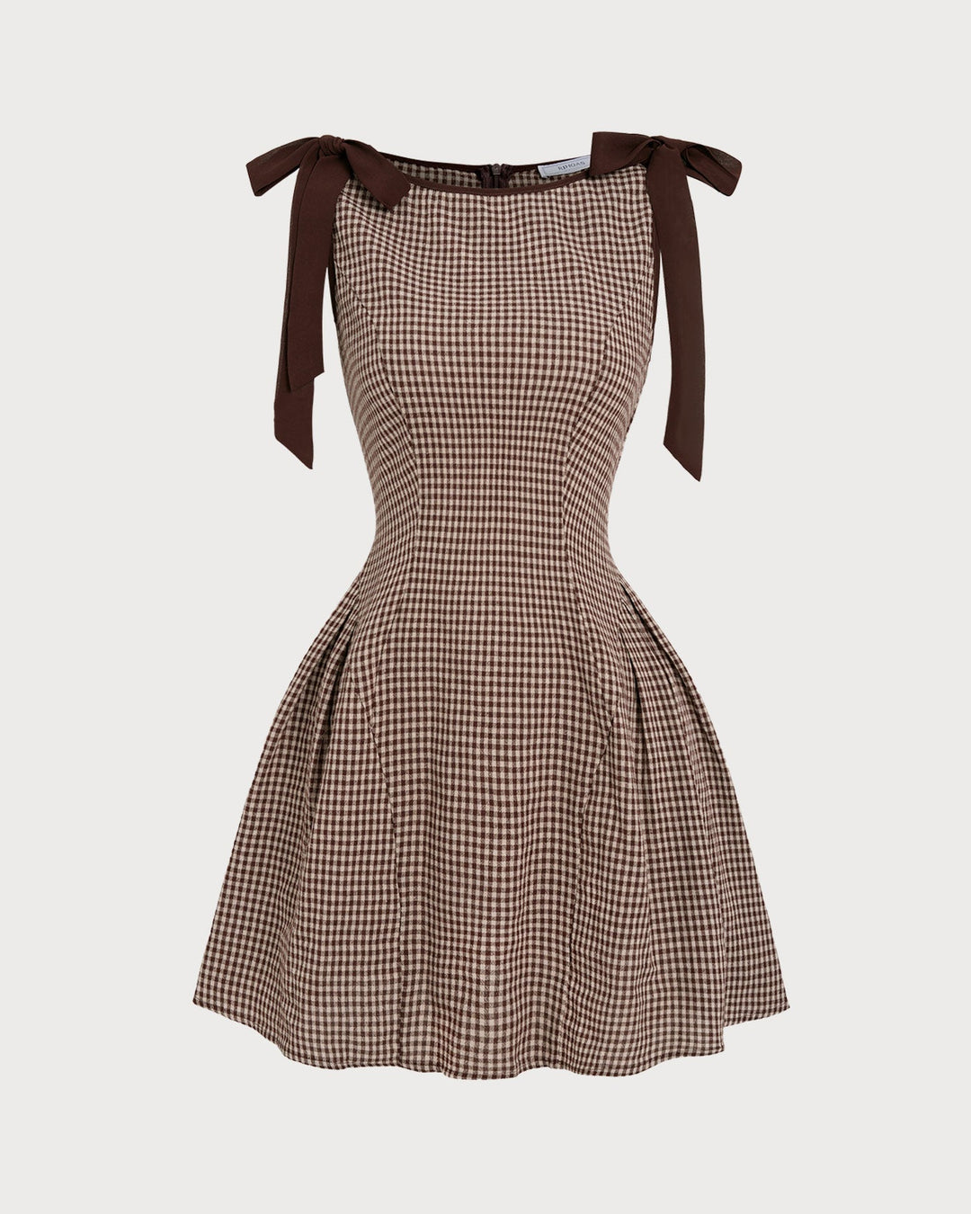 Emilia | Sophisticated Tie Strap Mini Gingham Dress