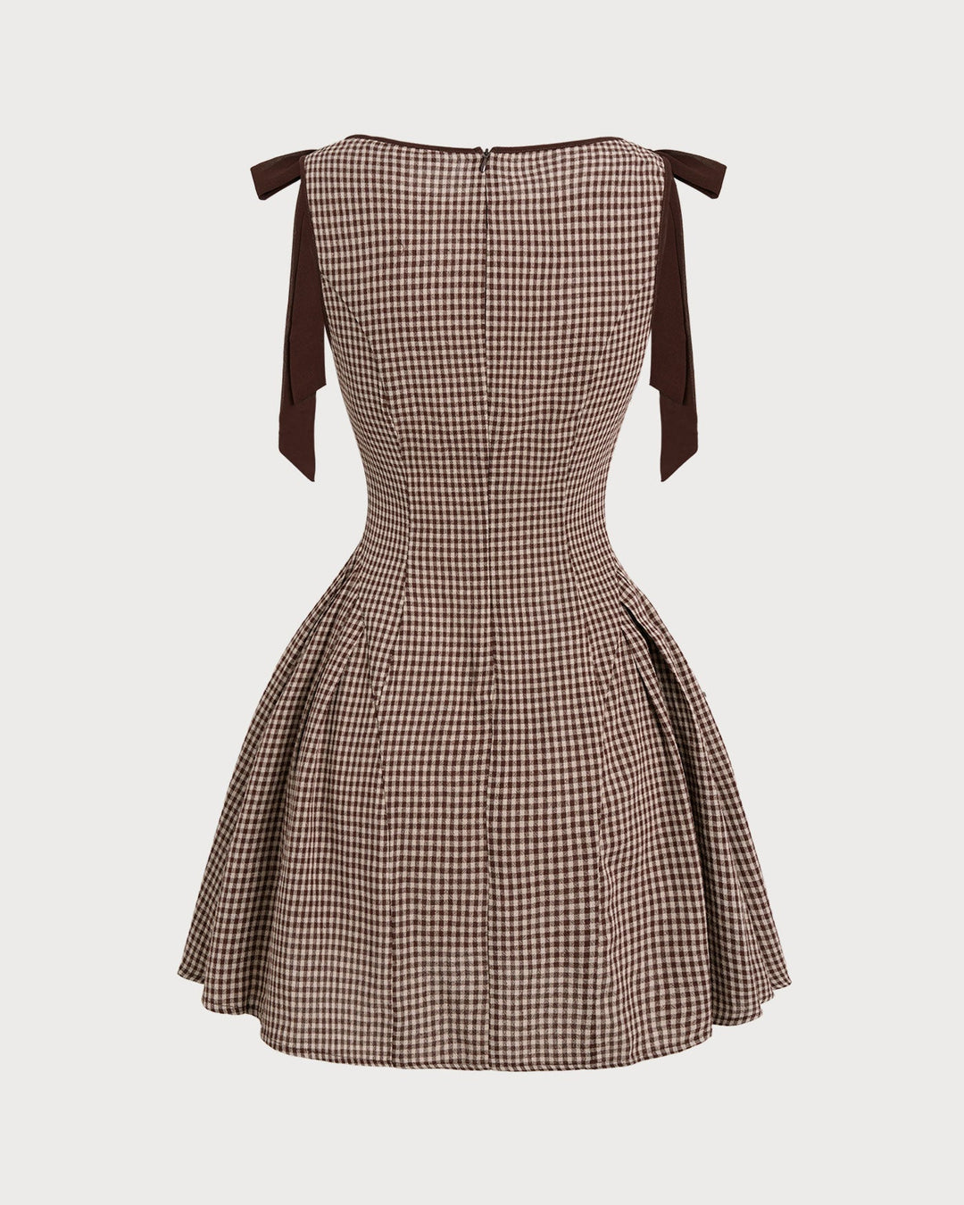 Emilia | Sophisticated Tie Strap Mini Gingham Dress