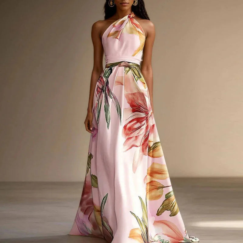 Emily | Chic Floral Halterneck Maxi Summer Dresses