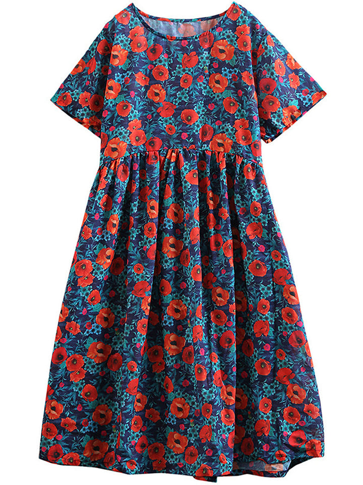 Emily | Plus Size Floral Midi Boho Dress