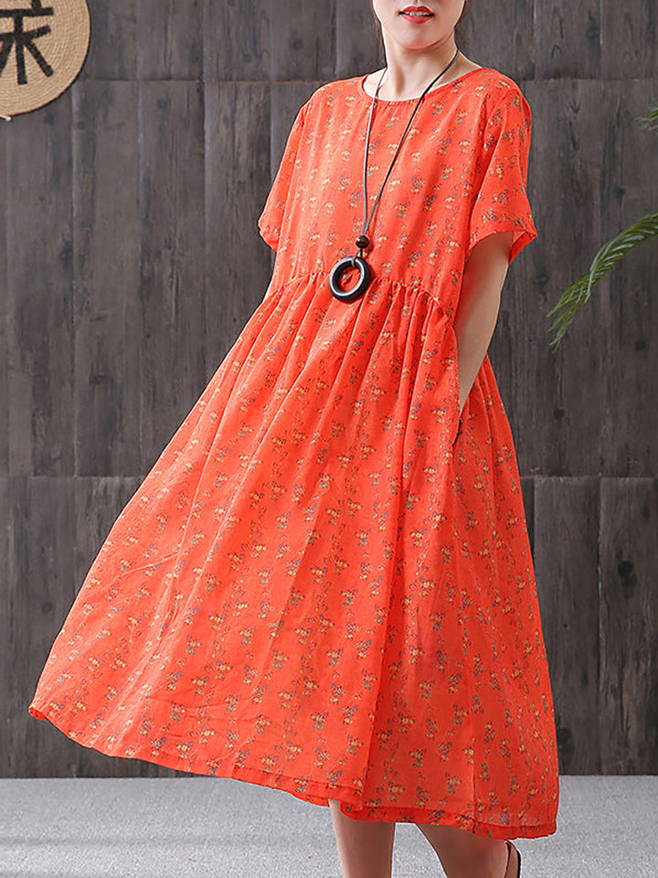 Emily | Plus Size Floral Midi Boho Dress