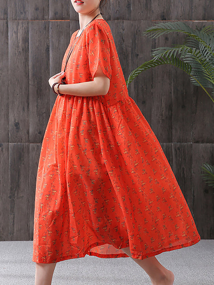 Emily | Plus Size Floral Midi Boho Dress