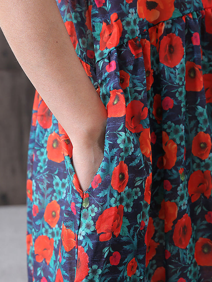 Emily | Plus Size Floral Midi Boho Dress