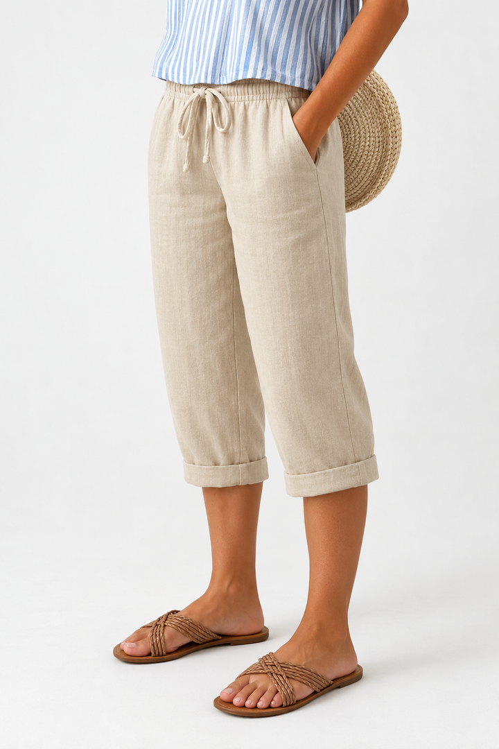 Emily | Refined Drawstring Linen Shorts