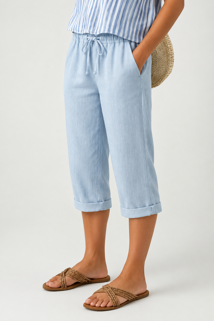 Emily | Refined Drawstring Linen Shorts