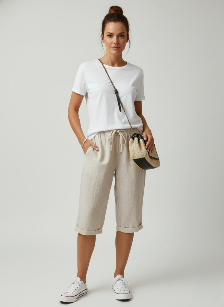Emily | Refined Drawstring Linen Shorts
