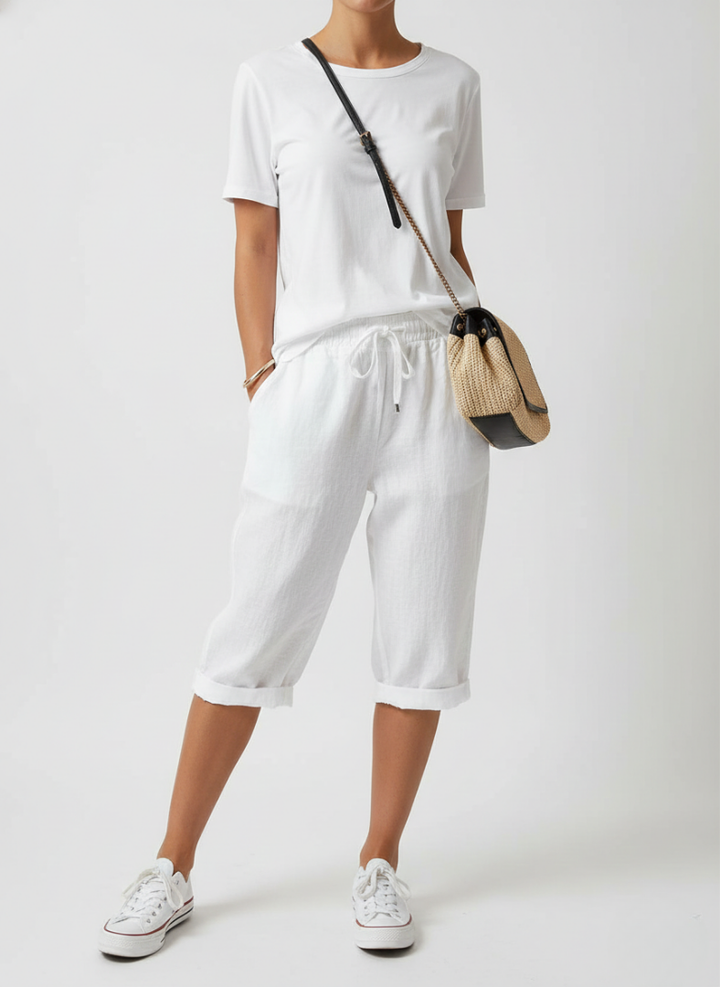 Emily | Refined Drawstring Linen Shorts