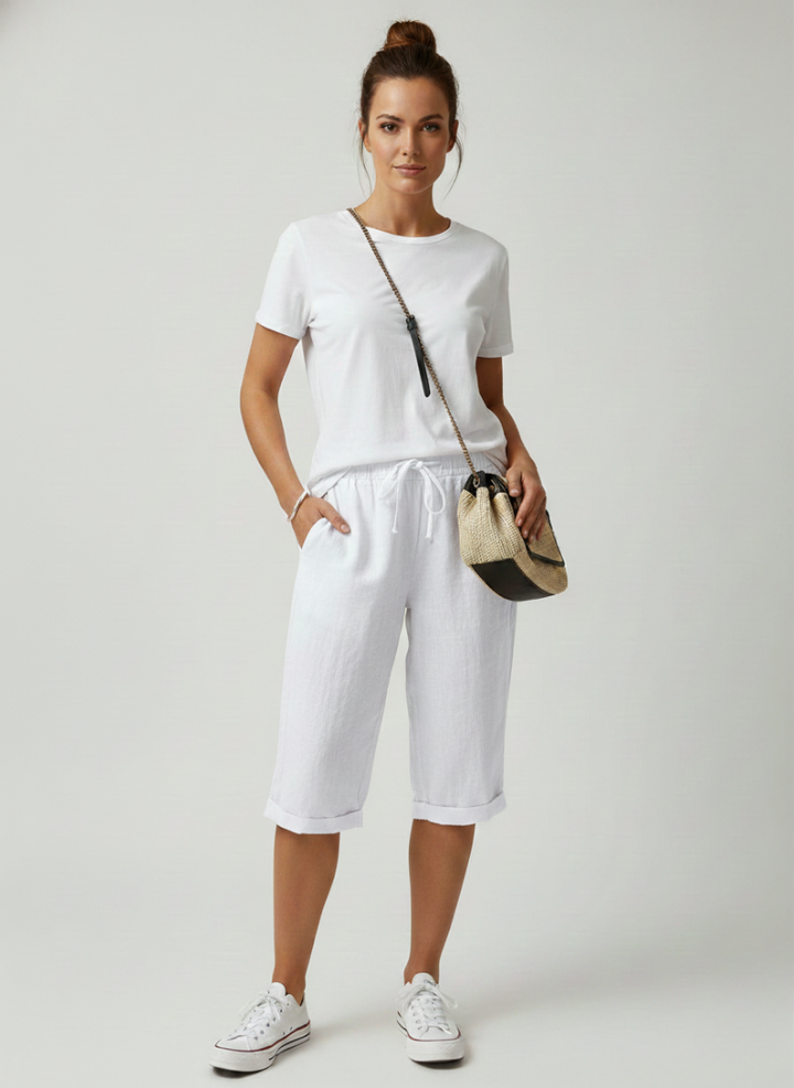Emily | Refined Drawstring Linen Shorts