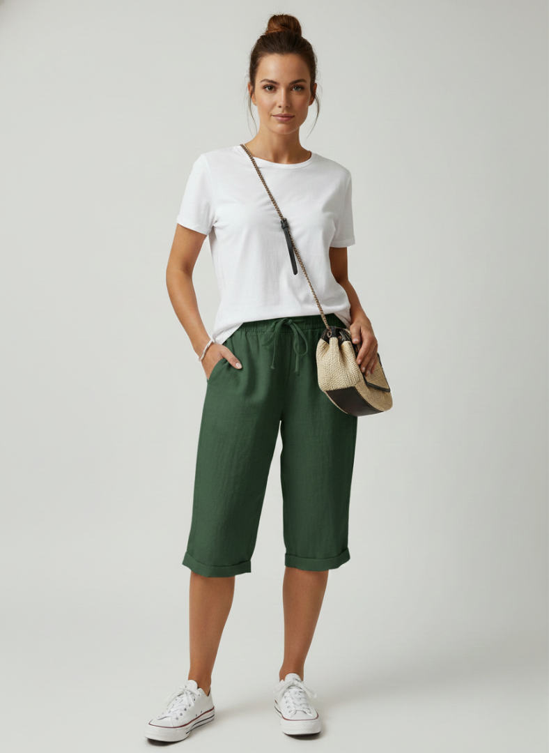Emily | Refined Drawstring Linen Shorts