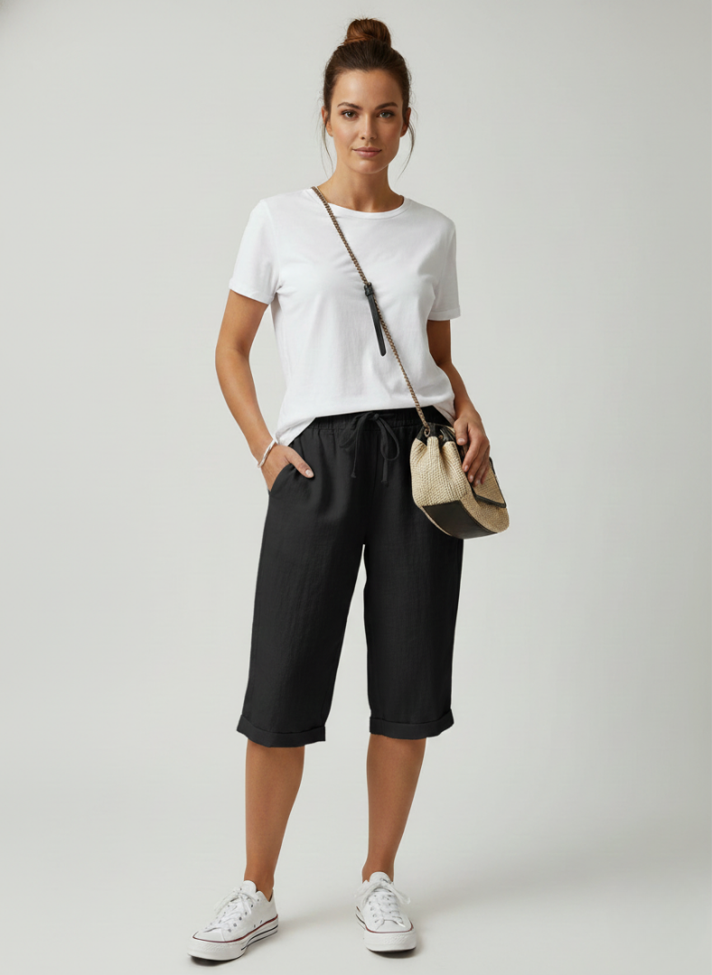 Emily | Refined Drawstring Linen Shorts