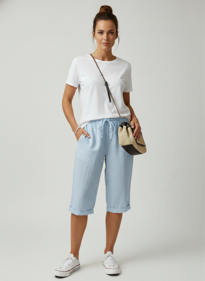 Emily | Refined Drawstring Linen Shorts