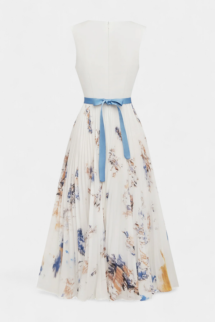 Emily | Stylish Pleated Floral Print Races Dress