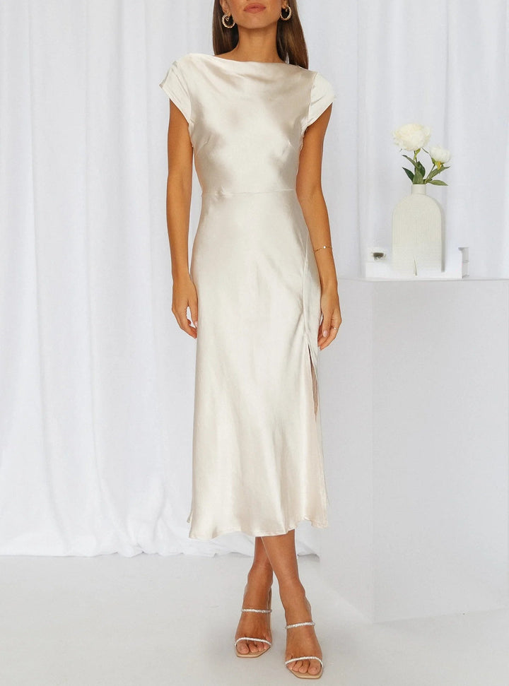 Emma | Effortless Satin Cocktail Midi Dress