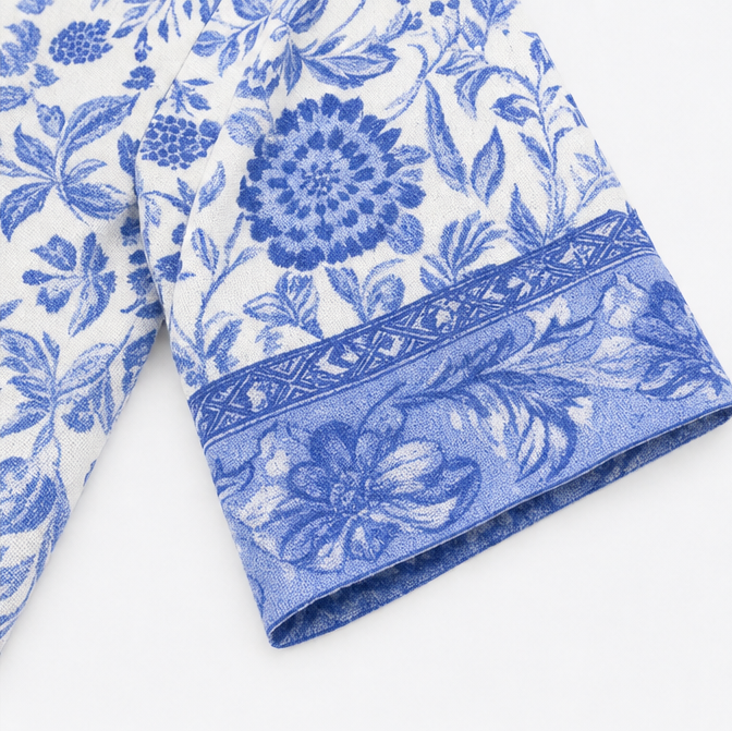 Emma | Sophisticated Floral Boho Dress with Tiered Midi Hem