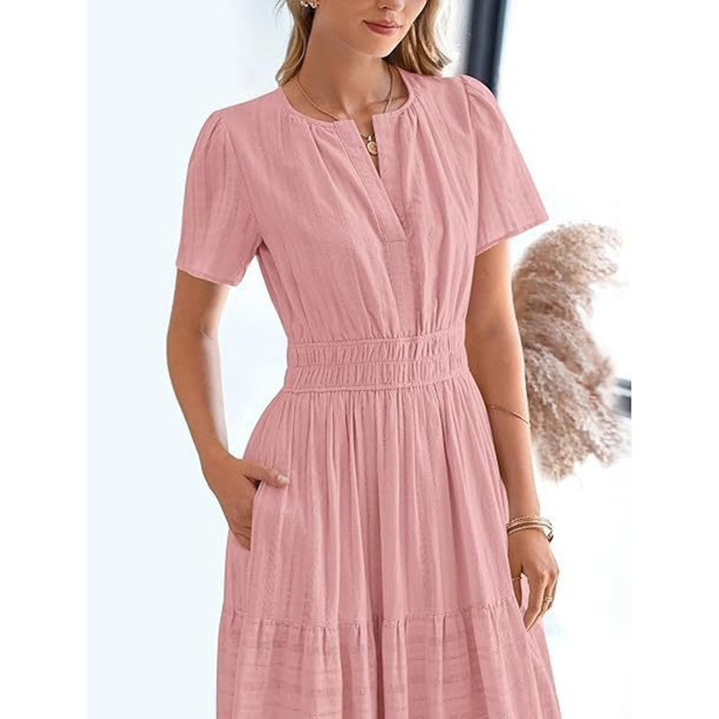 Emma | Sophisticated Tiered V-Neck Maxi Cocktail Dress