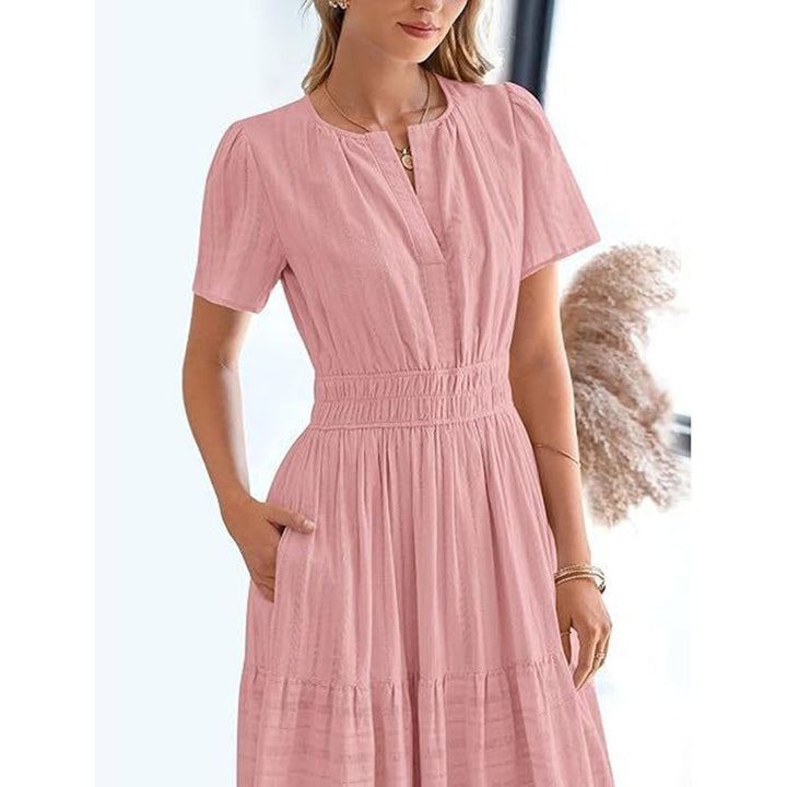 Emma | Sophisticated Tiered V-Neck Maxi Cocktail Dress