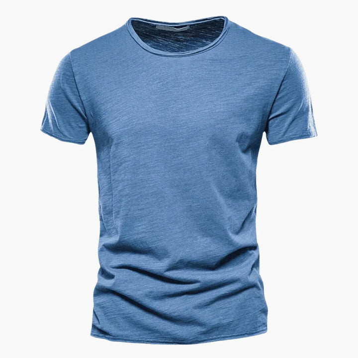 Ethan | Elegant Raw-Edge Crew Neck Mens T Shirt