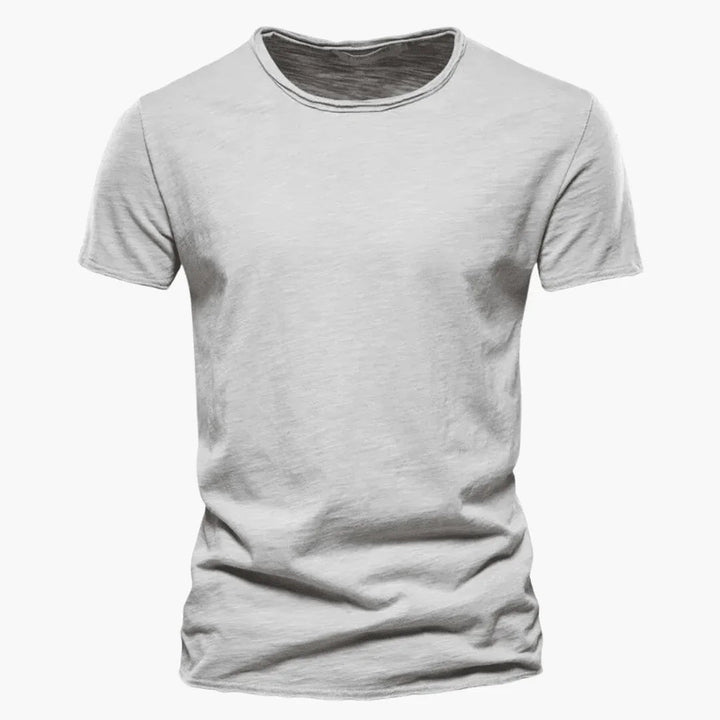 Ethan | Elegant Raw-Edge Crew Neck Mens T Shirt