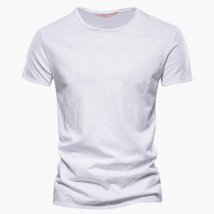 Ethan | Elegant Raw-Edge Crew Neck Mens T Shirt