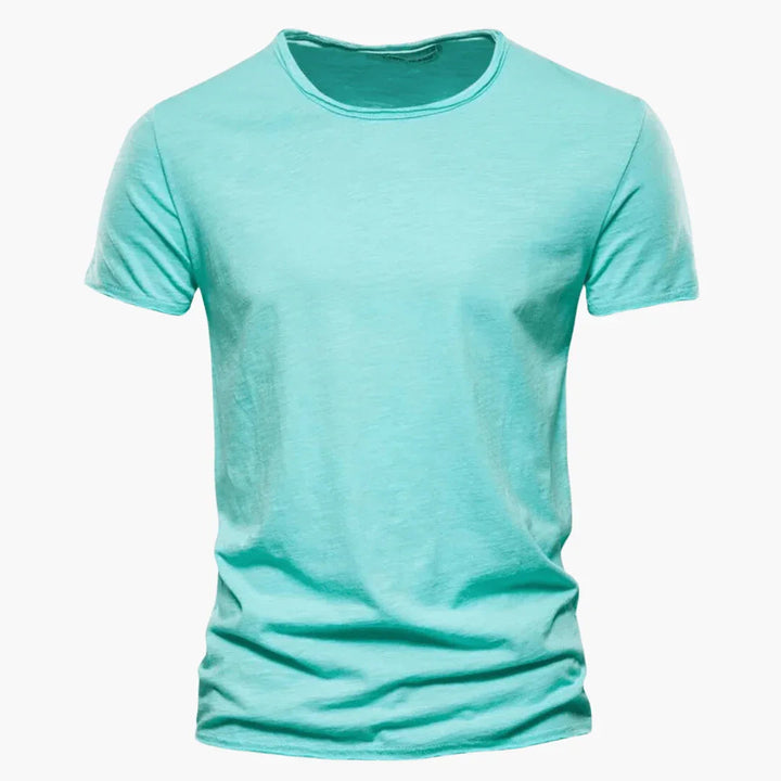 Ethan | Elegant Raw-Edge Crew Neck Mens T Shirt
