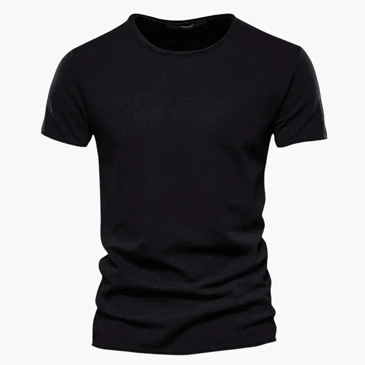 Ethan | Elegant Raw-Edge Crew Neck Mens T Shirt