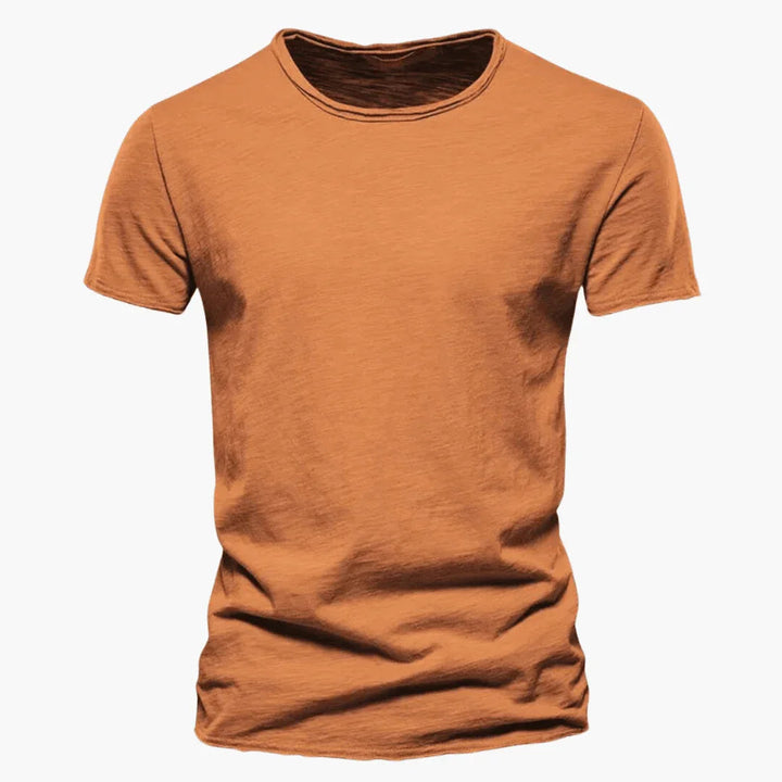 Ethan | Elegant Raw-Edge Crew Neck Mens T Shirt