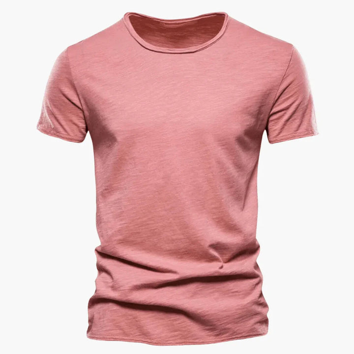 Ethan | Elegant Raw-Edge Crew Neck Mens T Shirt