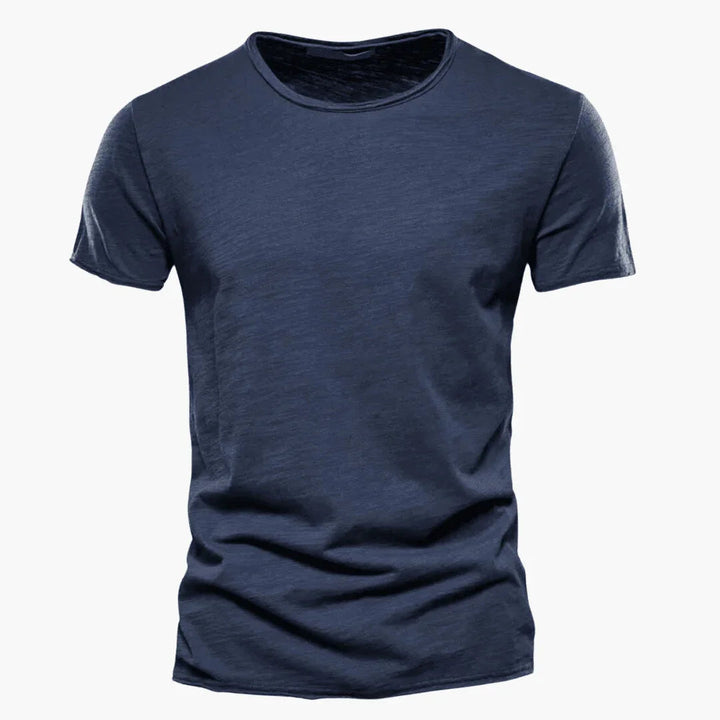 Ethan | Elegant Raw-Edge Crew Neck Mens T Shirt