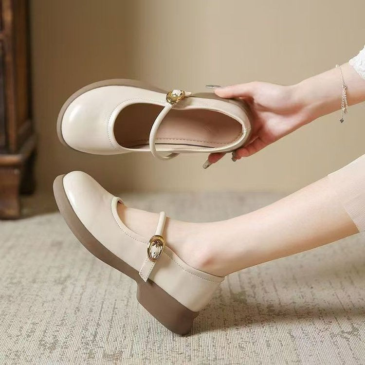 Eva | Classic Buckle Strap Mary Jane Flats
