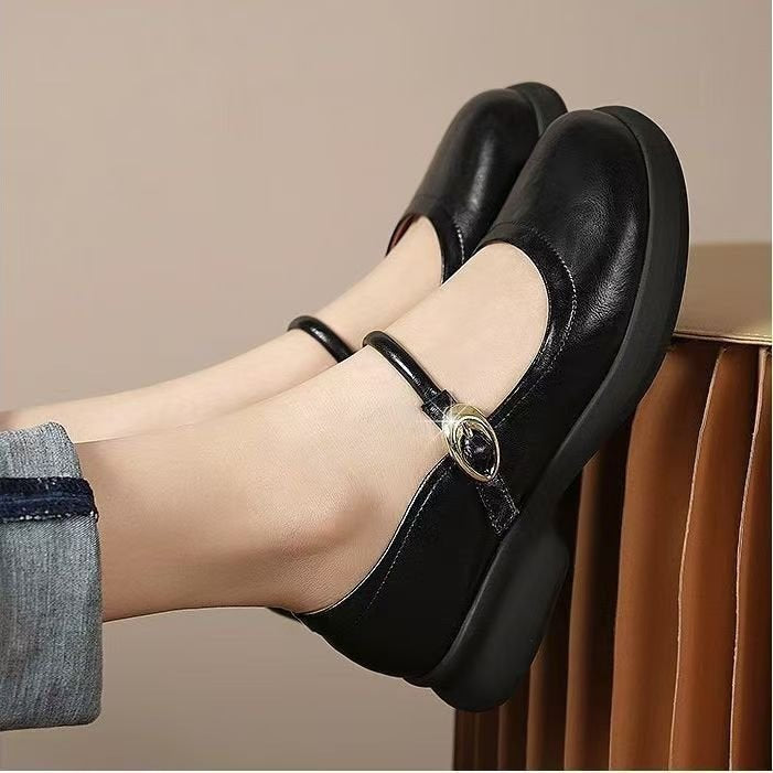 Eva | Classic Buckle Strap Mary Jane Flats