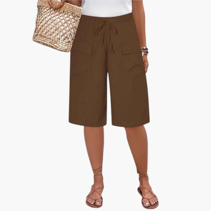 Eva | Classic Wide Leg Linen Shorts with Drawstring Waist