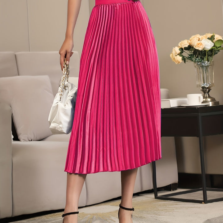 Eva | Cosy Pleated A-Line Midi Skirt