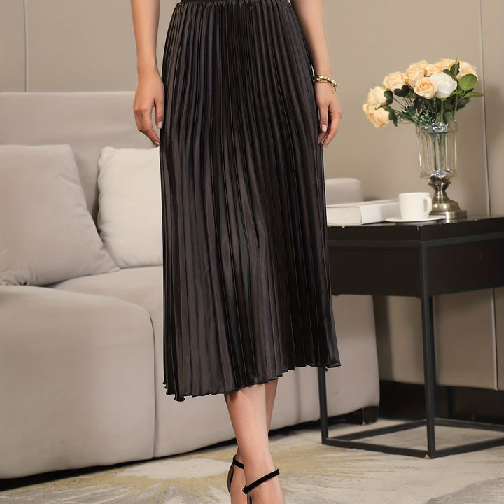 Eva | Cosy Pleated A-Line Midi Skirt